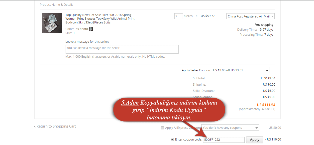 aliexpress promosyon kodu