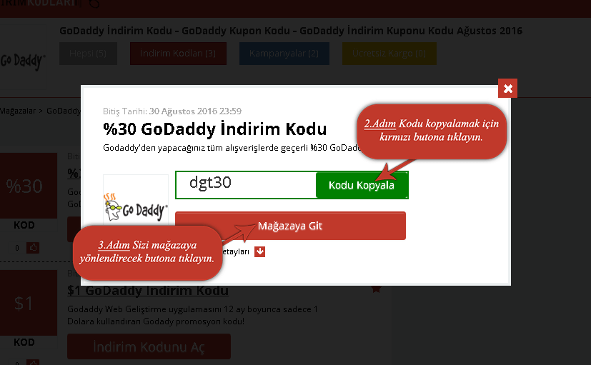 godaddy kupon