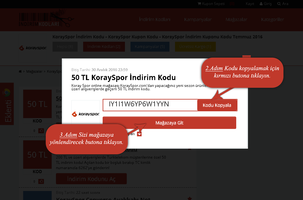 korayspor indirim kuponu
