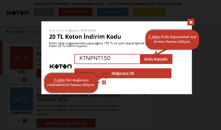 koton promosyon kodu