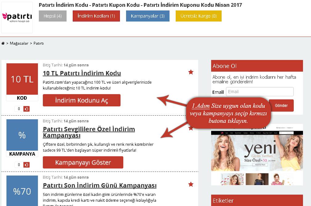 patırtı indirim kodu