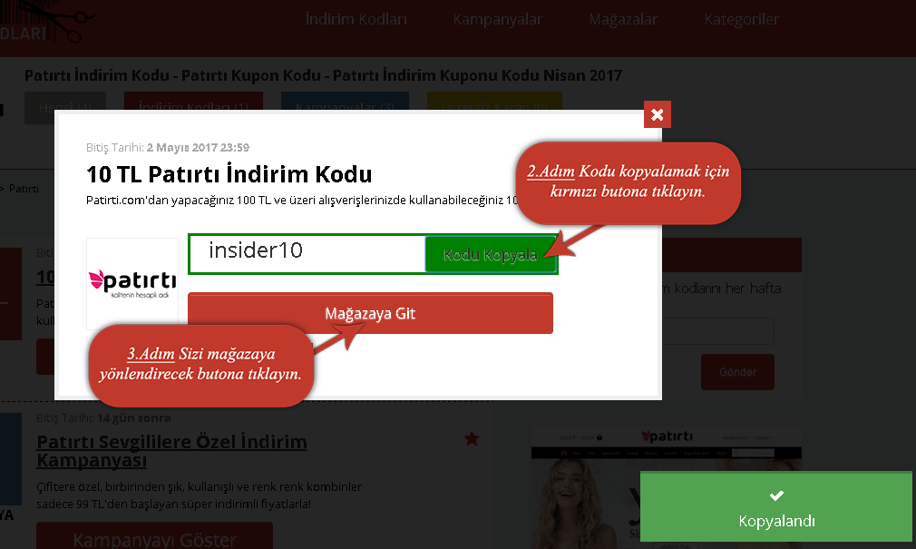 patırtı kupon kodu